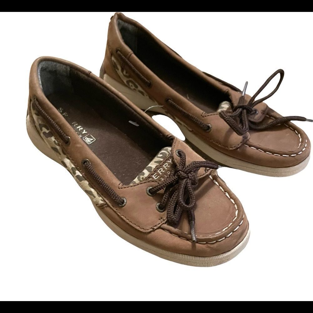 Sperry Top-Sider Laguna Brown/Leopard Boat Shoes Youth 2.5M
